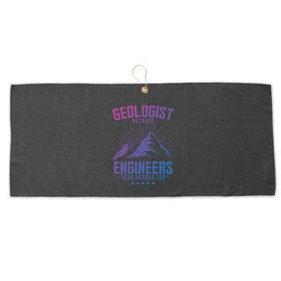 Geology Majors Geologist Because Engineers Need Heroes Too Gift Large Microfiber Waffle Golf Towel