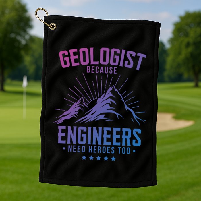 Geology Majors Geologist Because Engineers Need Heroes Too Gift Golf Towel
