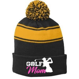 Golf Mom Gift For Mother's Day Stripe Pom Pom Beanie