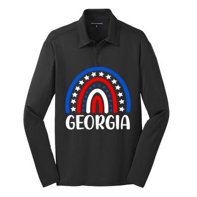 Georgia Meaningful Gift I Love Georgia Usa Gift Silk Touch Performance Long Sleeve Polo