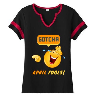 Gotcha Meaningful Gift April Fool's Day Funny Prank Silly Dad Jokes Gift Ladies Halftime Notch Neck Tee