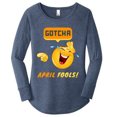 Gotcha Meaningful Gift April Fool's Day Funny Prank Silly Dad Jokes Gift Women's Perfect Tri Tunic Long Sleeve Shirt