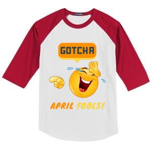 Gotcha Meaningful Gift April Fool's Day Funny Prank Silly Dad Jokes Gift Kids Colorblock Raglan Jersey