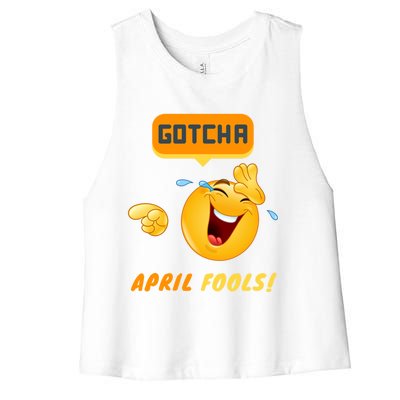 Gotcha Meaningful Gift April Fool's Day Funny Prank Silly Dad Jokes Gift Women's Racerback Cropped Tank