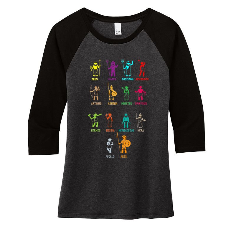 Greek Mythology Gods Gods Of Greece Women's Tri-Blend 3/4-Sleeve Raglan Shirt