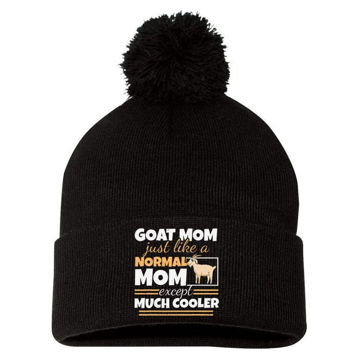 Goat Mom Goat Lady Mother's Day Goat Lover Women Mother Pom Pom 12in Knit Beanie