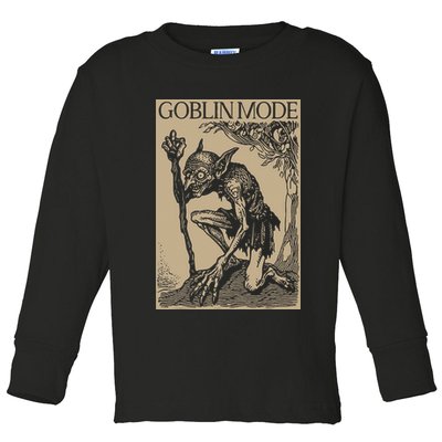 Goblin Mode Goblincore Fairycore Medieval Grunge Aesthetic Toddler Long Sleeve Shirt