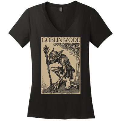 Goblin Mode Goblincore Fairycore Medieval Grunge Aesthetic Women's V-Neck T-Shirt