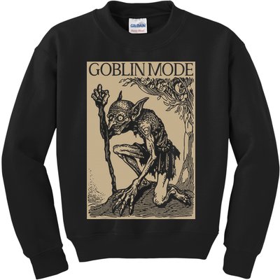 Goblin Mode Goblincore Fairycore Medieval Grunge Aesthetic Kids Sweatshirt
