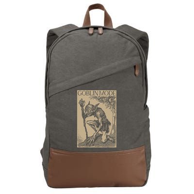 Goblin Mode Goblincore Fairycore Medieval Grunge Aesthetic Cotton Canvas Backpack