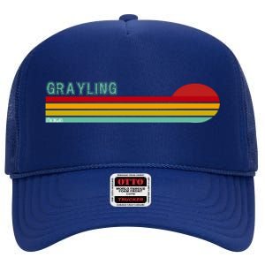 Grayling Michigan High Crown Mesh Back Trucker Hat