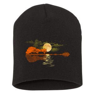 Guitar Meaningful Gift Nature Guitar Lake Shadow Love Short Acrylic Beanie