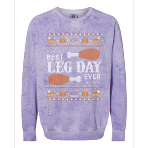 Gift Meaningful Gift Ugly Thanksgiving Best Leg Day Funny Gift Colorblast Crewneck Sweatshirt