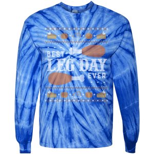 Gift Meaningful Gift Ugly Thanksgiving Best Leg Day Funny Gift Tie-Dye Long Sleeve Shirt