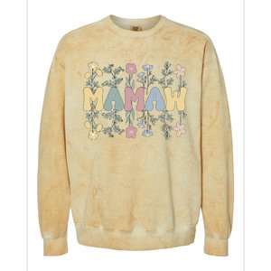 Groovy Mamaw Grandmother Flowers Mamaw Grandma Colorblast Crewneck Sweatshirt