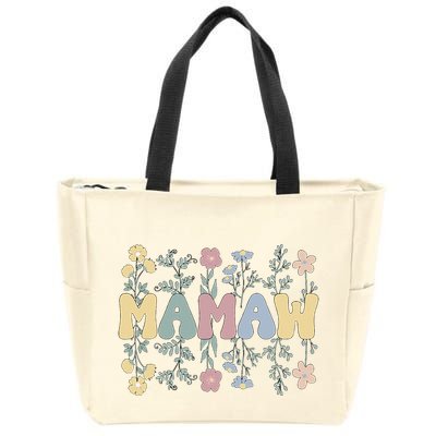 Groovy Mamaw Grandmother Flowers Mamaw Grandma Zip Tote Bag