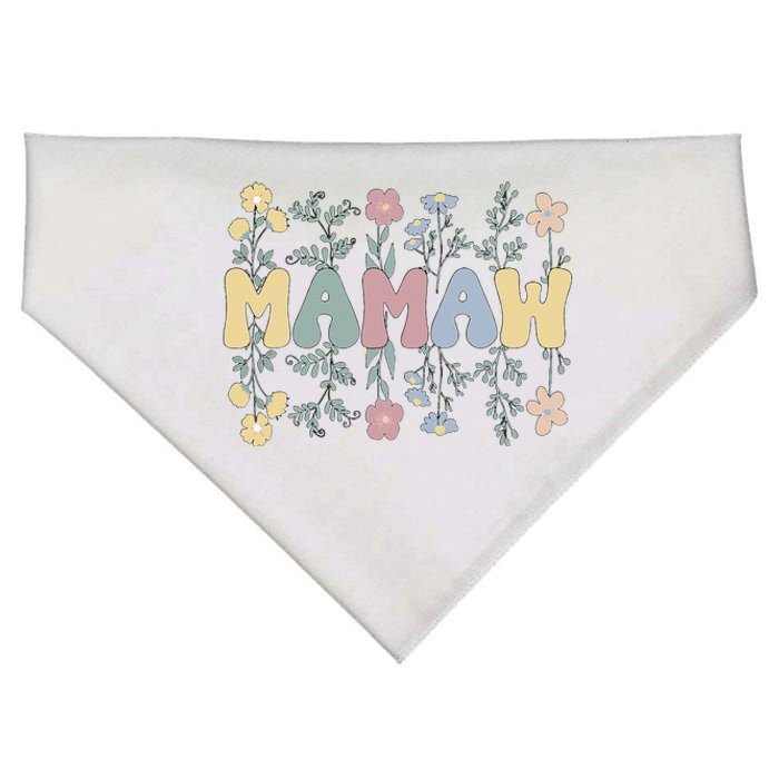 Groovy Mamaw Grandmother Flowers Mamaw Grandma USA-Made Doggie Bandana