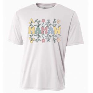 Groovy Mamaw Grandmother Flowers Mamaw Grandma Cooling Performance Crew T-Shirt