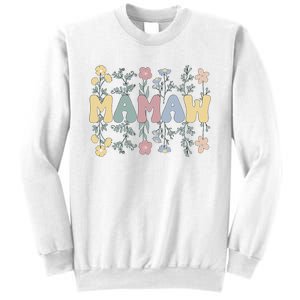 Groovy Mamaw Grandmother Flowers Mamaw Grandma Sweatshirt