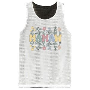 Groovy Mamaw Grandmother Flowers Mamaw Grandma Mesh Reversible Basketball Jersey Tank