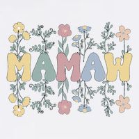 Groovy Mamaw Grandmother Flowers Mamaw Grandma Premium T-Shirt