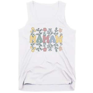 Groovy Mamaw Grandmother Flowers Mamaw Grandma Tank Top