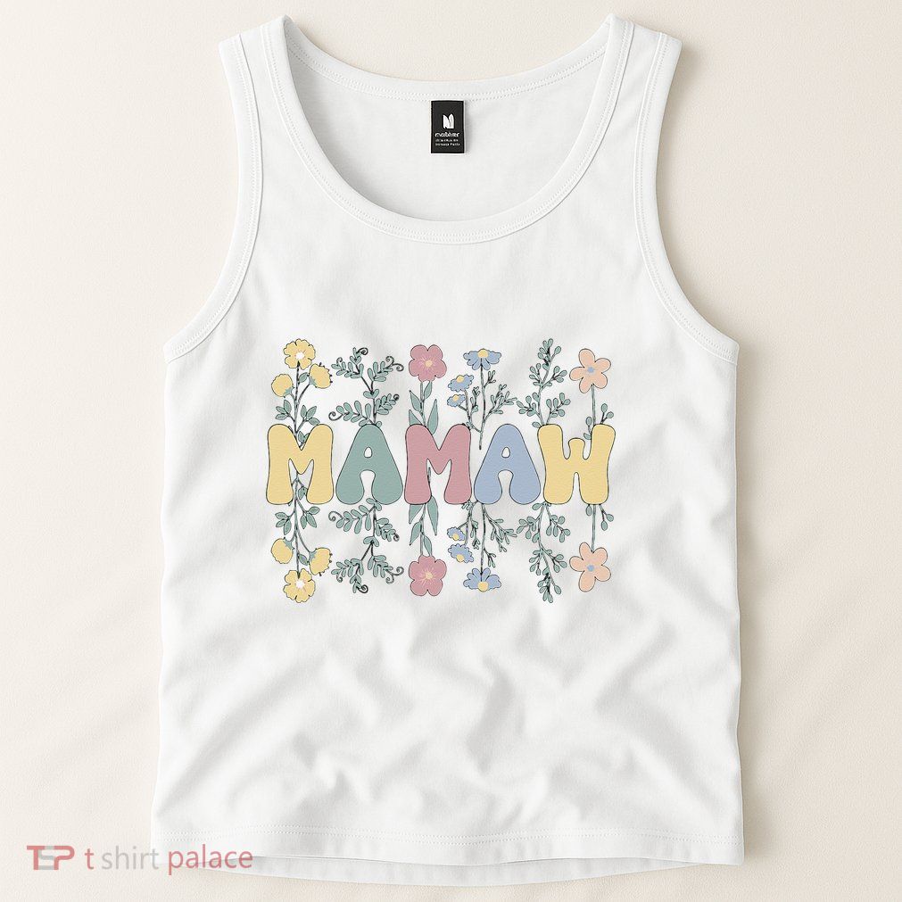 Groovy Mamaw Grandmother Flowers Mamaw Grandma Tank Top