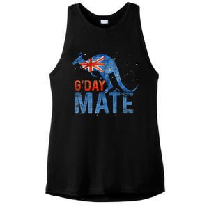 Gday Mate Gift Funny Australia And Kangaroo Gift Ladies PosiCharge Tri-Blend Wicking Tank