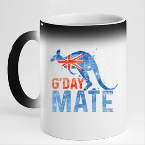 Gday Mate Gift Funny Australia And Kangaroo Gift 11oz Black Color Changing Mug