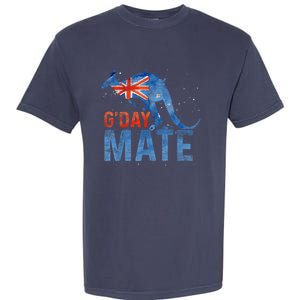 Gday Mate Gift Funny Australia And Kangaroo Gift Garment-Dyed Heavyweight T-Shirt