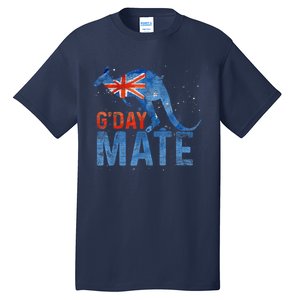 Gday Mate Gift Funny Australia And Kangaroo Gift Tall T-Shirt