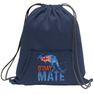 Gday Mate Gift Funny Australia And Kangaroo Gift Sweatshirt Cinch Pack Bag