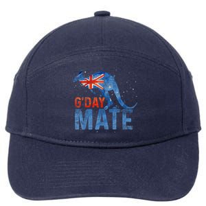 Gday Mate Gift Funny Australia And Kangaroo Gift 7-Panel Snapback Hat