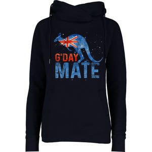 Gday Mate Gift Funny Australia And Kangaroo Gift Womens Funnel Neck Pullover Hood