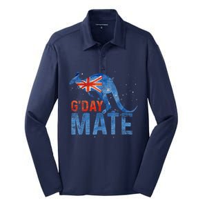 Gday Mate Gift Funny Australia And Kangaroo Gift Silk Touch Performance Long Sleeve Polo