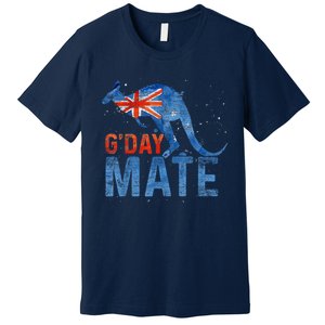 Gday Mate Gift Funny Australia And Kangaroo Gift Premium T-Shirt