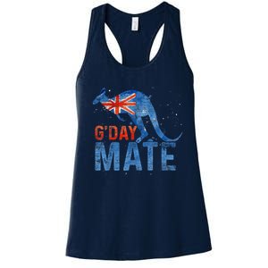 Gday Mate Gift Funny Australia And Kangaroo Gift Women's Racerback Tank