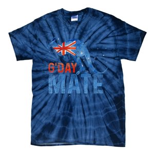 Gday Mate Gift Funny Australia And Kangaroo Gift Tie-Dye T-Shirt