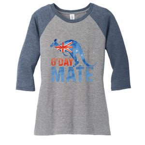 Gday Mate Gift Funny Australia And Kangaroo Gift Women's Tri-Blend 3/4-Sleeve Raglan Shirt