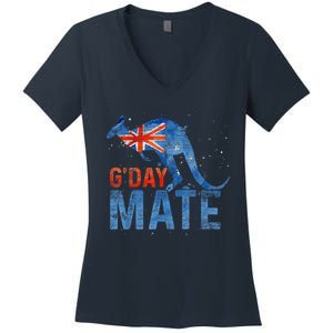 Gday Mate Gift Funny Australia And Kangaroo Gift Women's V-Neck T-Shirt