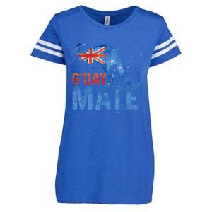 Gday Mate Gift Funny Australia And Kangaroo Gift Enza Ladies Jersey Football T-Shirt