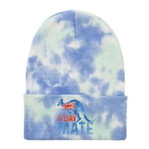 Gday Mate Gift Funny Australia And Kangaroo Gift Tie Dye 12in Knit Beanie