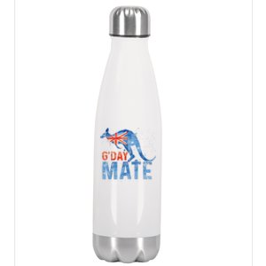 Gday Mate Gift Funny Australia And Kangaroo Gift Stainless Steel Insulated Water Bottle