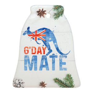 Gday Mate Gift Funny Australia And Kangaroo Gift Ceramic Bell Ornament