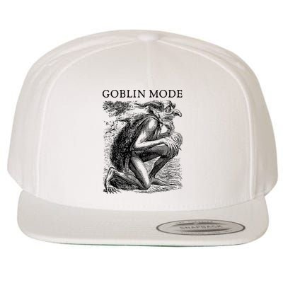 Goblin Mode Goblincore Vintage Aesthetic Wool Snapback Cap