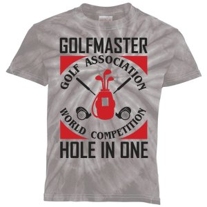 Golf Master Golf Association World Compettion Hold In One Kids Tie-Dye T-Shirt