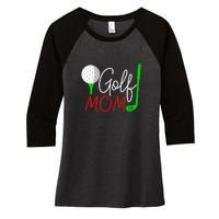 Golf Mom Gift For Mother's Day Women's Tri-Blend 3/4-Sleeve Raglan Shirt