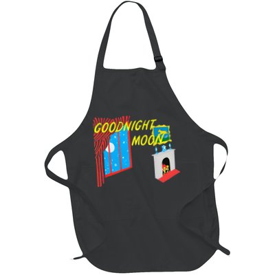 Goodnight Moon Green Funny Decoration Full-Length Apron With Pockets