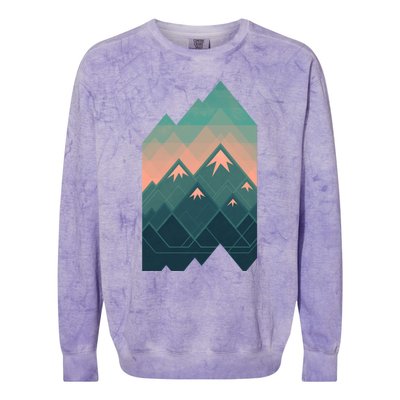 Geometric Mountains Colorblast Crewneck Sweatshirt