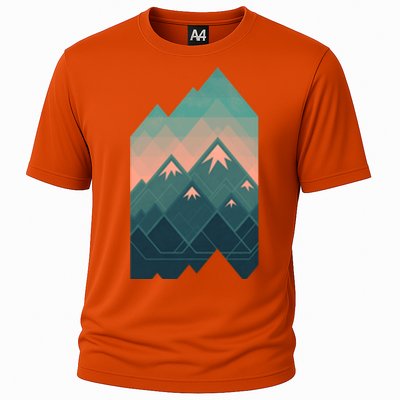 Geometric Mountains Cooling Performance Crew T-Shirt